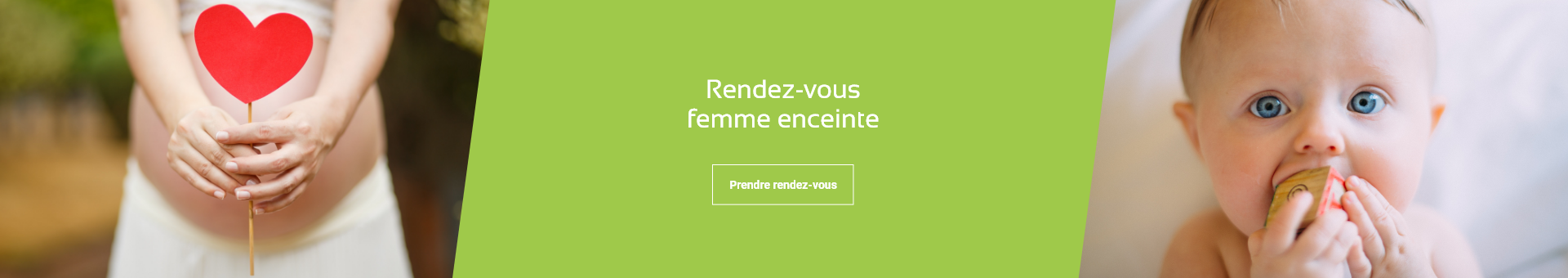 Une femme enceinte tien un cœur dans ses mains et un bébé un cube en bois. Rendez-vous femme enceinte